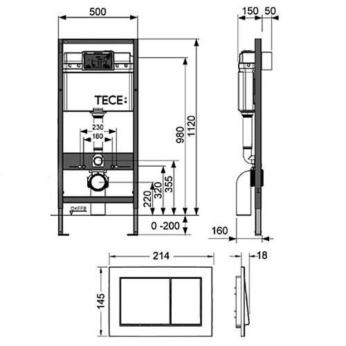 Інсталяційний набір: TECE base з унітазом Flaminia APP