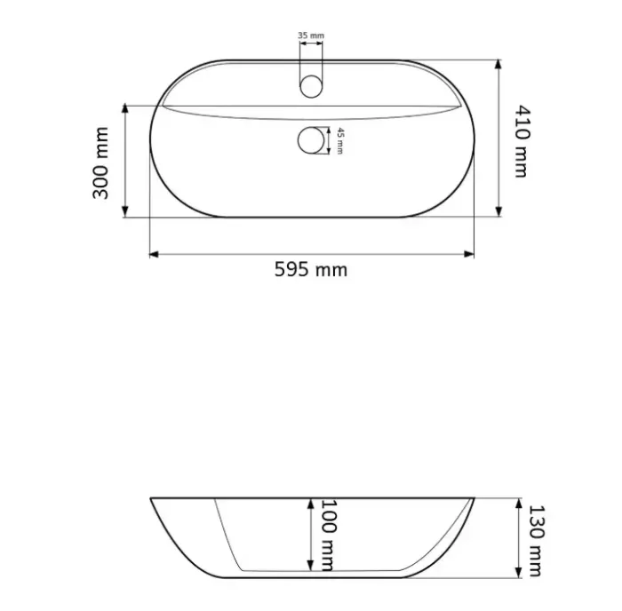Умывальник (раковина) VBI TERNI AIAX накладной
