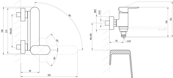 Змішувач для ванни CR II 022.00CR Chrome X070451 RAVAK