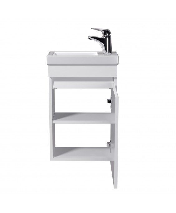 Тумба City White 40-A з умивальником Como 40 біла підвісна