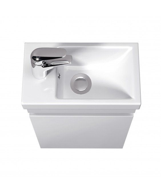 Тумба City White 40-A з умивальником Como 40 біла підвісна