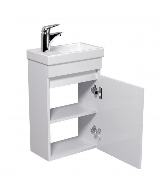 Тумба City White 40-A з умивальником Como 40 біла підвісна