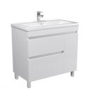 Тумба City White 80-U с умывальником Cosmo 80 напольная/подвесная