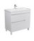 Тумба City White 80-U с умывальником Cosmo 80 напольная/подвесная
