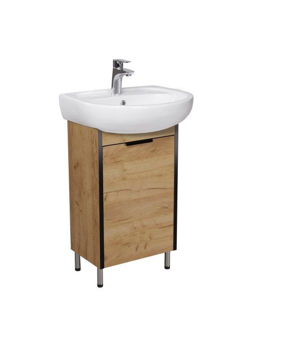 Тумба Dakota Craft 50 с умывальником Solo 50 дуб крафт