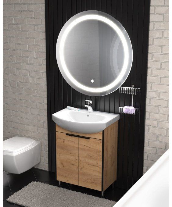 Тумба Dakota Craft 50 с умывальником Solo 50 дуб крафт