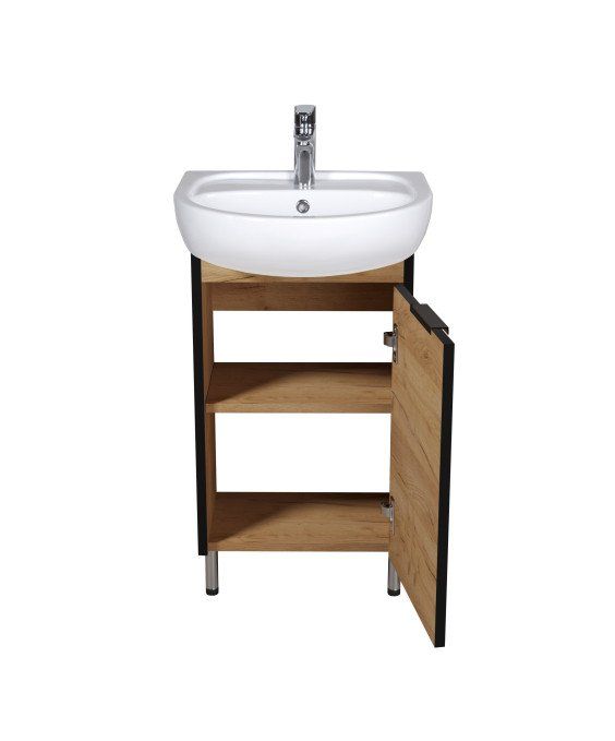 Тумба Dakota Craft 50 с умывальником Solo 50 дуб крафт