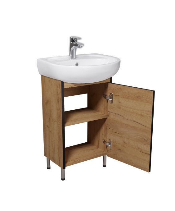 Тумба Dakota Craft 50 с умывальником Solo 50 дуб крафт