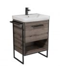 Тумба Denver 60-A с умывальником Vivace 60 Дуб Эвок с опорами и полотенцедержателем