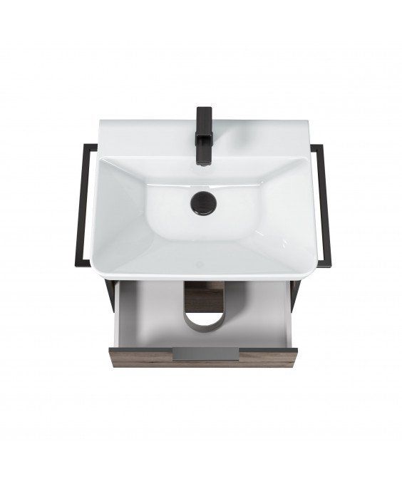 Тумба Denver 60-A с умывальником Vivace 60 Дуб Эвок с полотенцедержателями