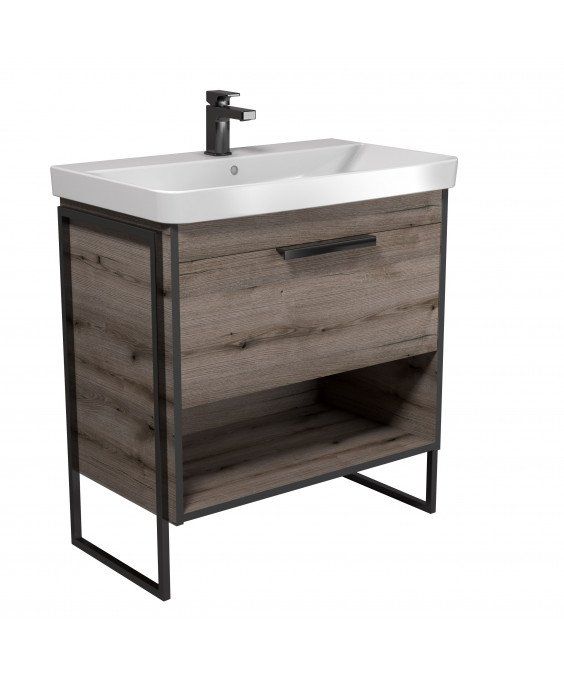 Тумба Denver 80-A з умивальником Vivace 80 Дуб Евок з опорами