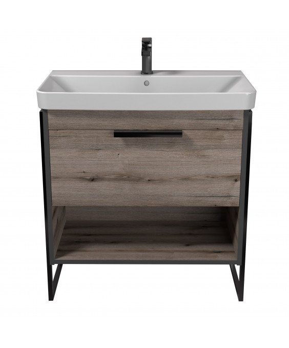 Тумба Denver 80-A з умивальником Vivace 80 Дуб Евок з опорами