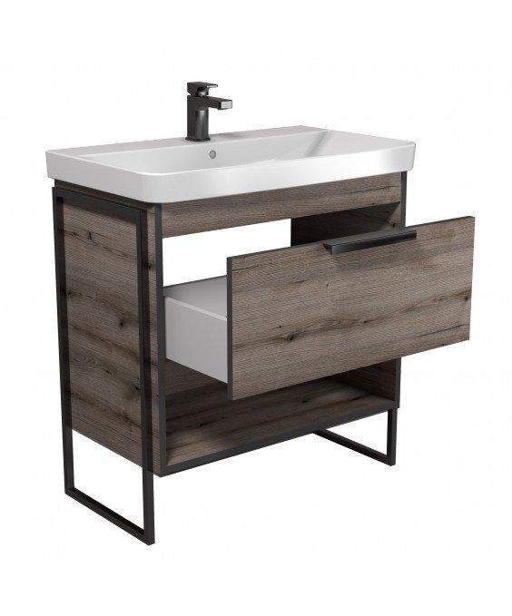 Тумба Denver 80-A з умивальником Vivace 80 Дуб Евок з опорами