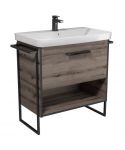 Тумба Denver 80-A з умивальником Vivace 80 Дуб Евок з рушникотримачами