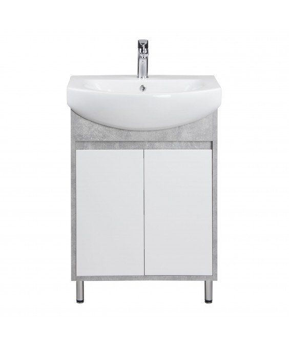 Тумба Oslo 60 Loft с умывальником Runa 60 белая/бетон