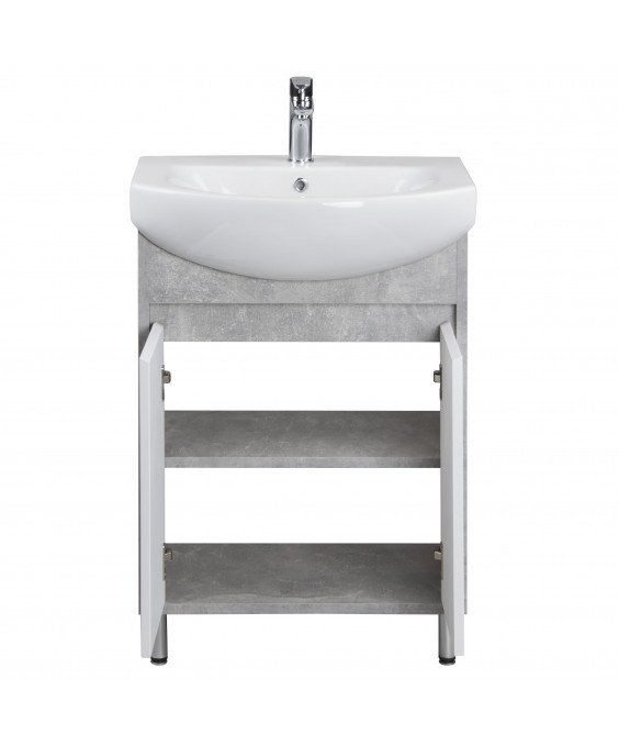 Тумба Oslo 60 Loft с умывальником Runa 60 белая/бетон