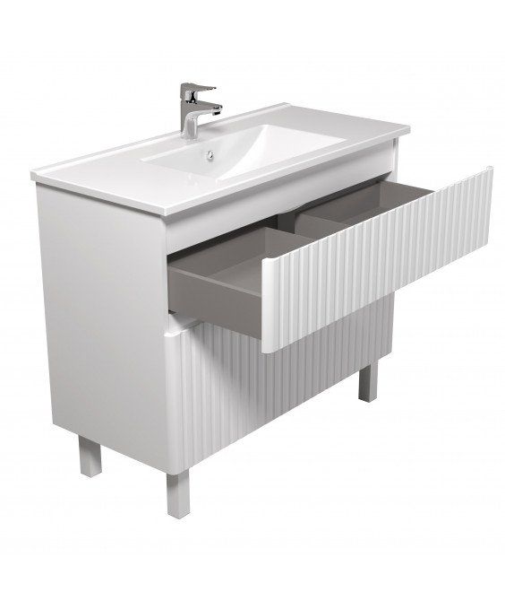 Тумба Fluffy 100-U з умивальником Su-100 біла