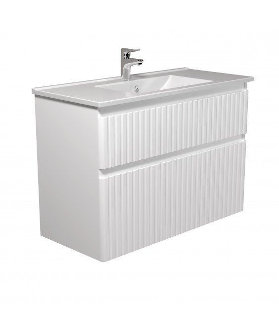 Тумба Fluffy 100-U з умивальником Su-100 біла