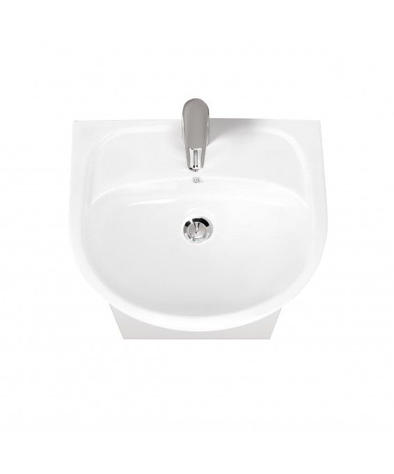 Тумба Фокус 50 с умывальником Solo 50 белая