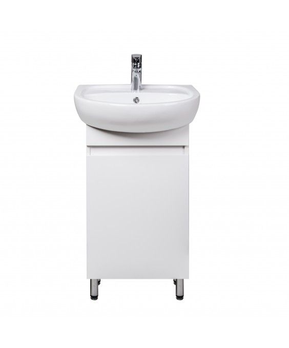 Тумба Фокус 50 с умывальником Solo 50 белая