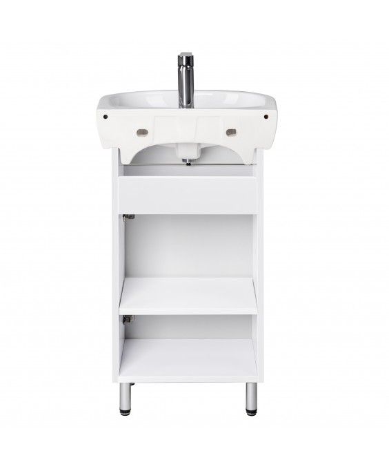 Тумба Фокус 50 с умывальником Solo 50 белая
