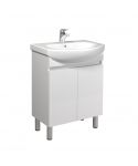 Тумба Фокус 60 с умывальником Runa 60 / Лотос 60 белая