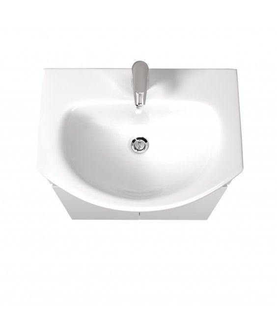 Тумба Фокус 60 с умывальником Runa 60 / Лотос 60 белая