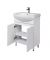 Тумба Фокус 60 с умывальником Runa 60 / Лотос 60 белая