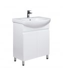 Тумба Фокус 70 с умывальником Runa 70 / Лотос 70 белая
