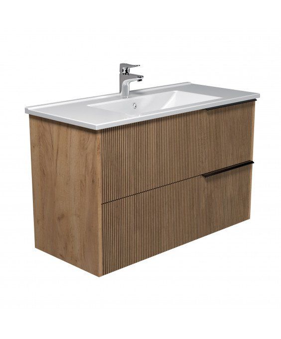 Тумба Grace 100-A с умывальником Su-100 дуб поджаренный