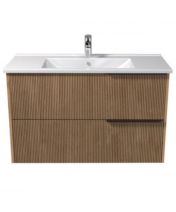 Тумба Grace 100-A с умывальником Su-100 дуб поджаренный