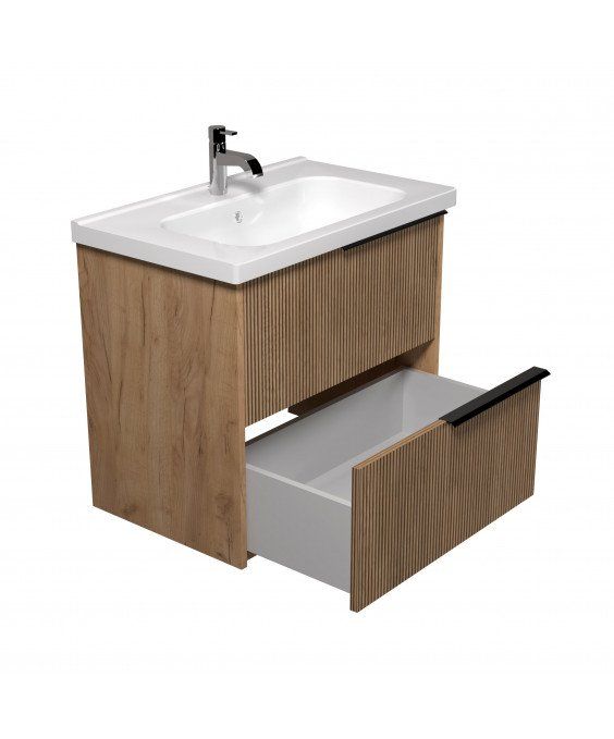 Тумба Grace 70-A з умивальником ID-70 дуб підсмажений