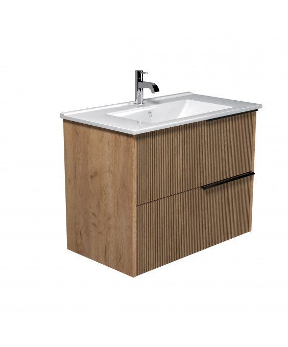 Тумба Grace 80-A с умывальником Su-80 дуб поджаренный