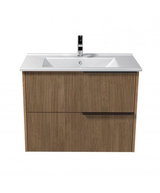 Тумба Grace 80-A с умывальником Su-80 дуб поджаренный