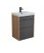 Тумба Jessy 50-U з умивальником Sempre 50 графіт з деревом підвісна підлогова