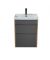 Тумба Jessy 50-U з умивальником Sempre 50 графіт з деревом підвісна підлогова