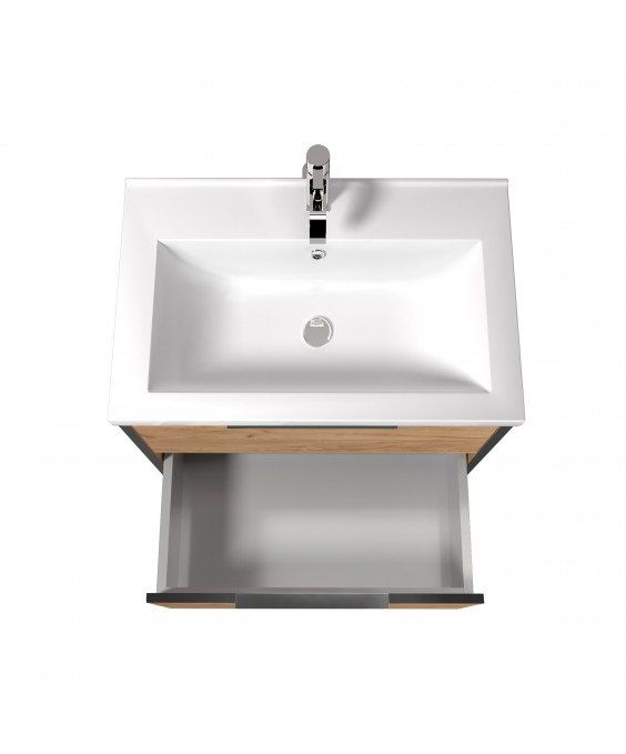 Тумба Line Craft 70 з умивальником Cosmo 70 дуб крафт