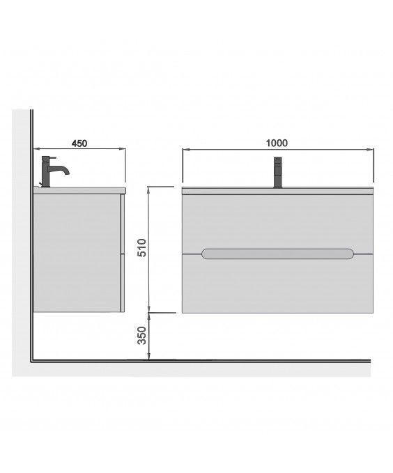 Тумба Marko 100-A з умивальником Cosmopolitan 100 біла