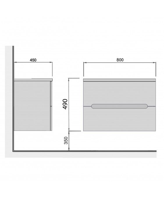 Тумба Marko 80-A ST со столешницей белая подвесная