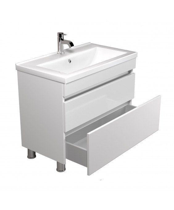 Тумба MoonShine 80 с умывальником Cosmo 80 напольная