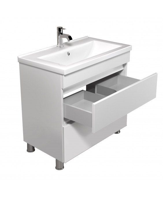 Тумба MoonShine 80 с умывальником Cosmo 80 напольная