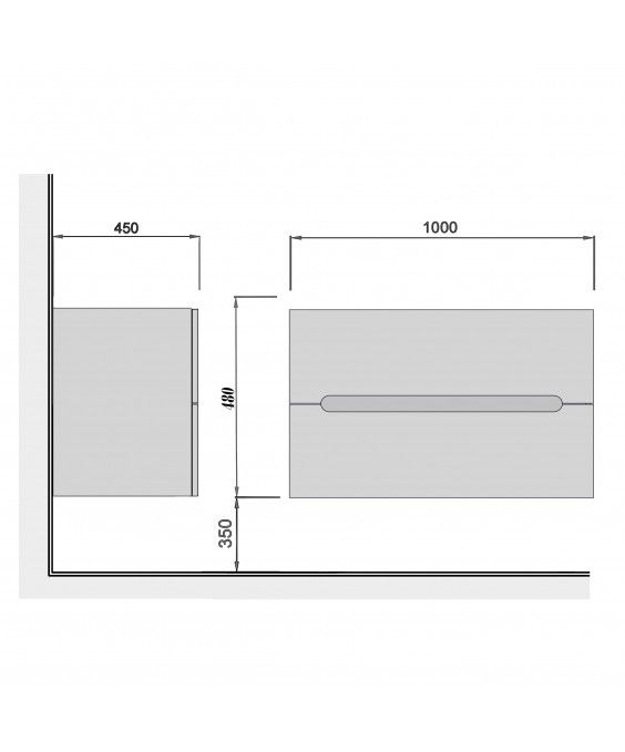 Тумба Octavio 100-A под умывальник / столешницу белую