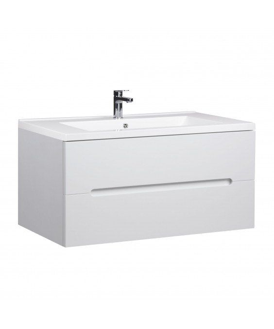 Тумба Octavio 100-A с умывальником Cosmopolitan 100 белая