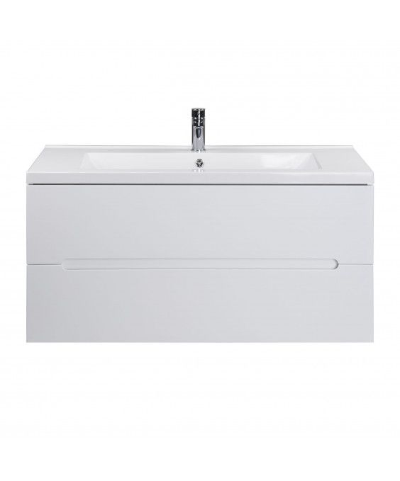 Тумба Octavio 100-A с умывальником Cosmopolitan 100 белая