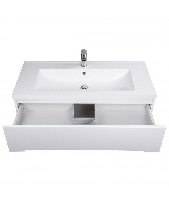 Тумба Octavio 100-A с умывальником Cosmopolitan 100 белая