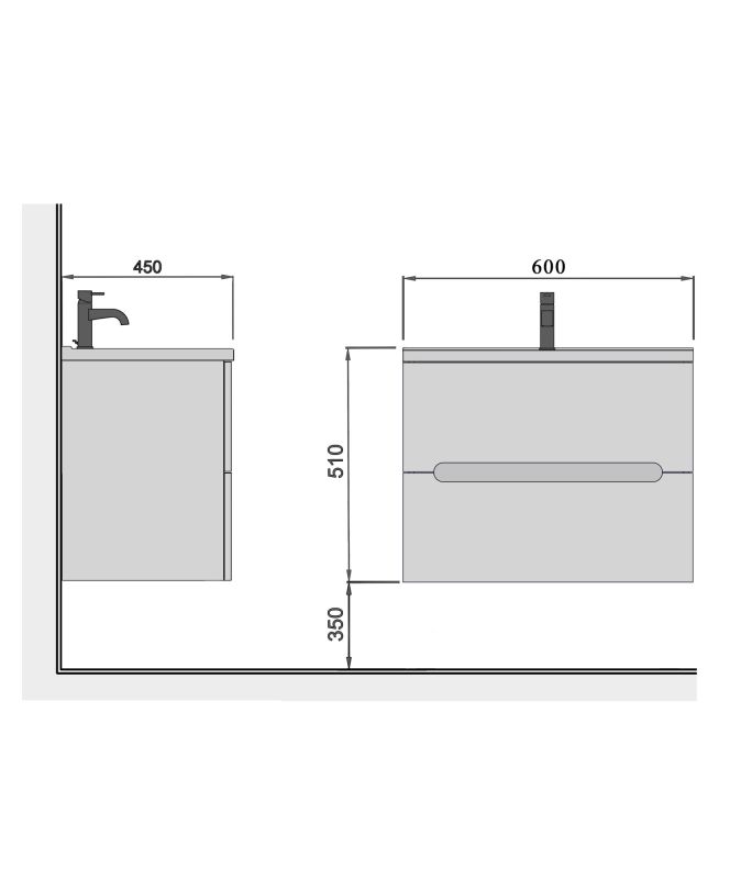 Тумба Octavio 60-A с умывальником Cosmopolitan 60 белая
