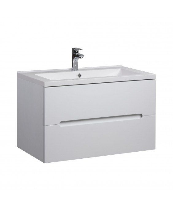 Тумба Octavio 80-A с умывальником Cosmopolitan 80 белая