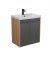 Тумба Olive 60-U с умывальником Sempre 60 графит с деревом