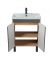 Тумба Olive 60-U с умывальником Sempre 60 графит с деревом
