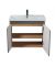 Тумба Olive 80-U с умывальником Sempre 80 графит с деревом